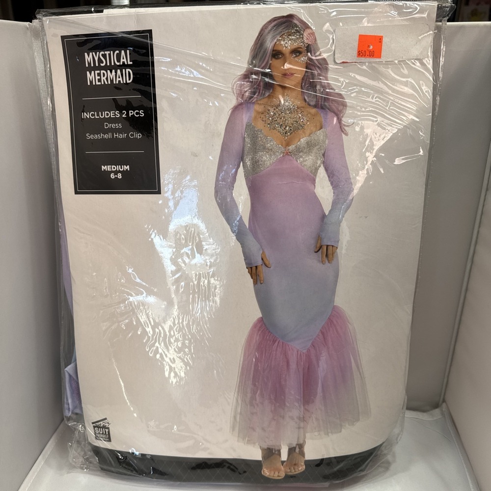 Mermaid Women's Halloween Fancy-Dress Costume for Adult, M 6-8